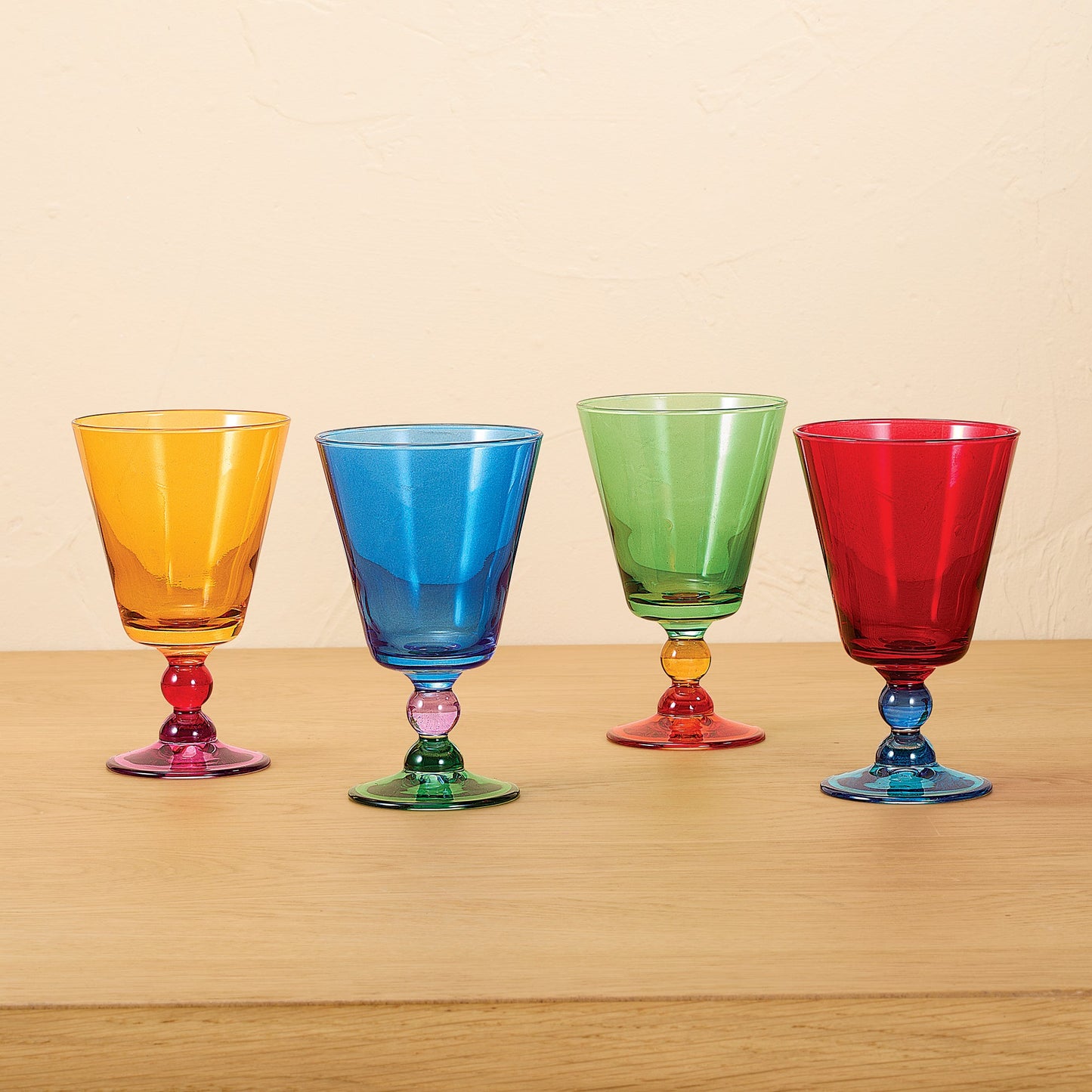 Rainbow-Hued Glasses Set of 4