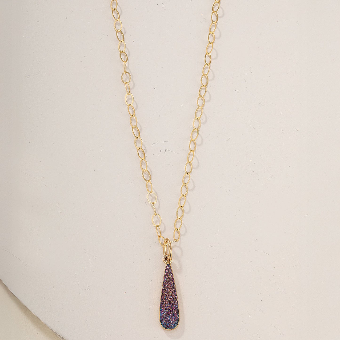 Rainbow Titanium Druzy Necklace