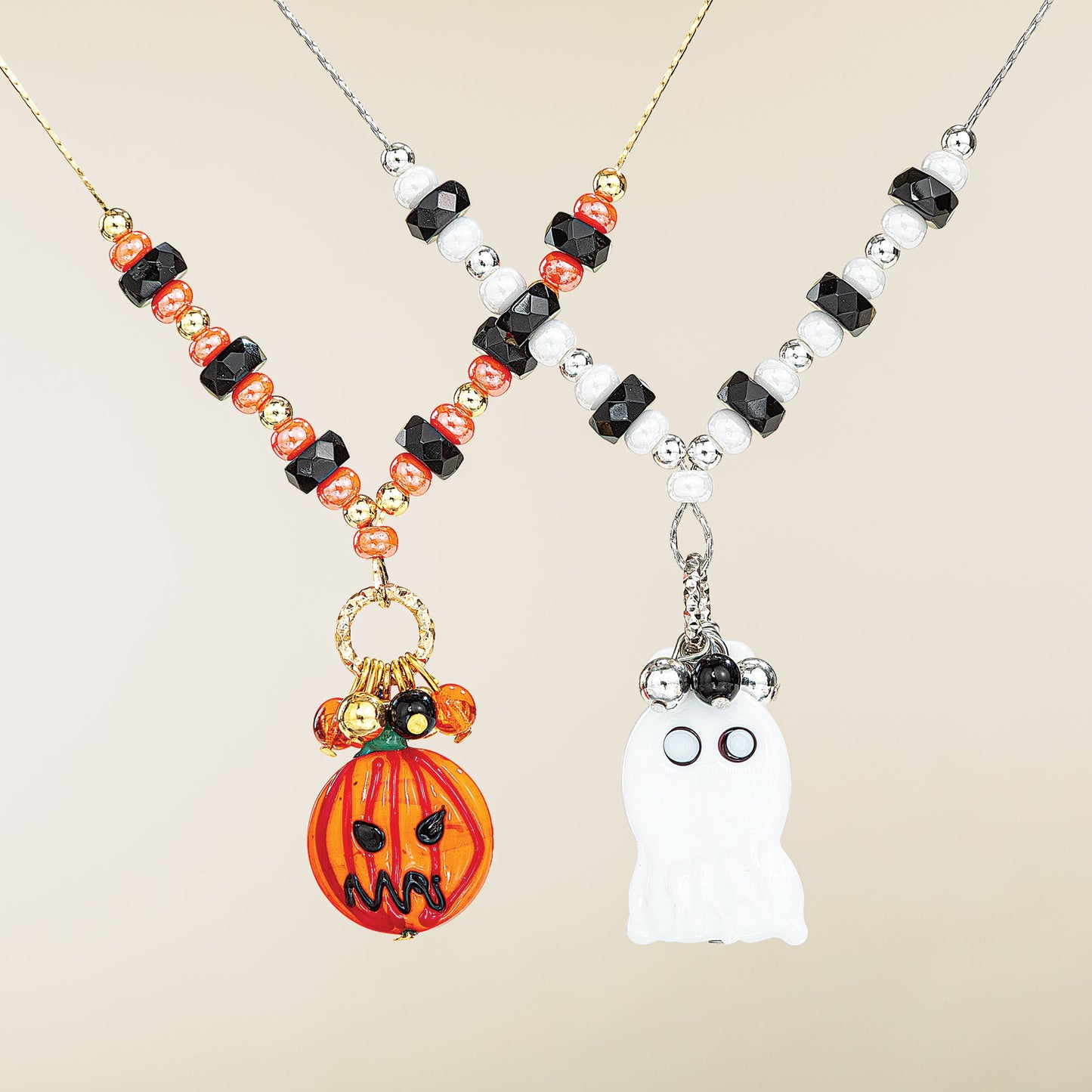 Murano Glass Beaded Pumpkin Necklace