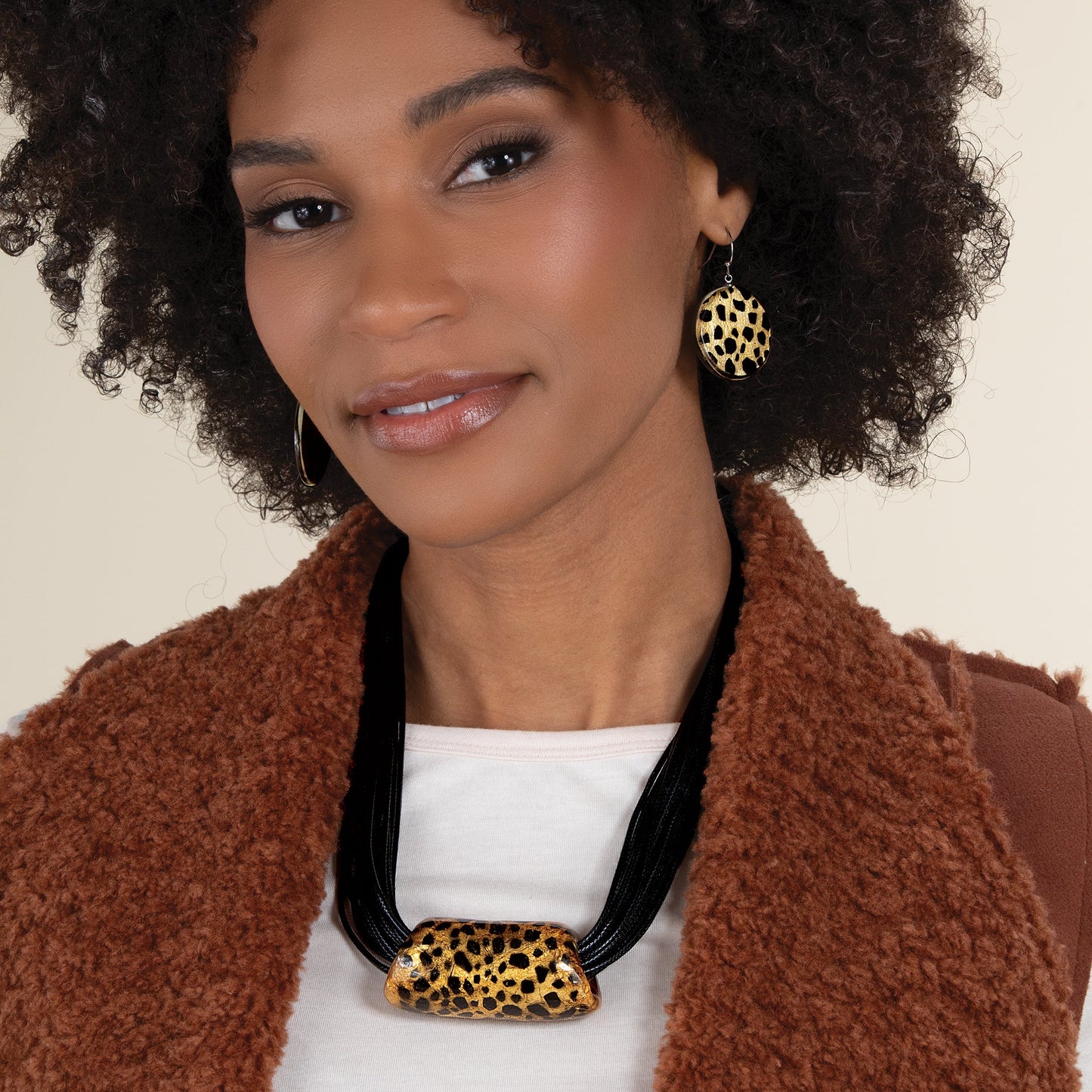 Sophisticated Safari Necklace & Earrings Set