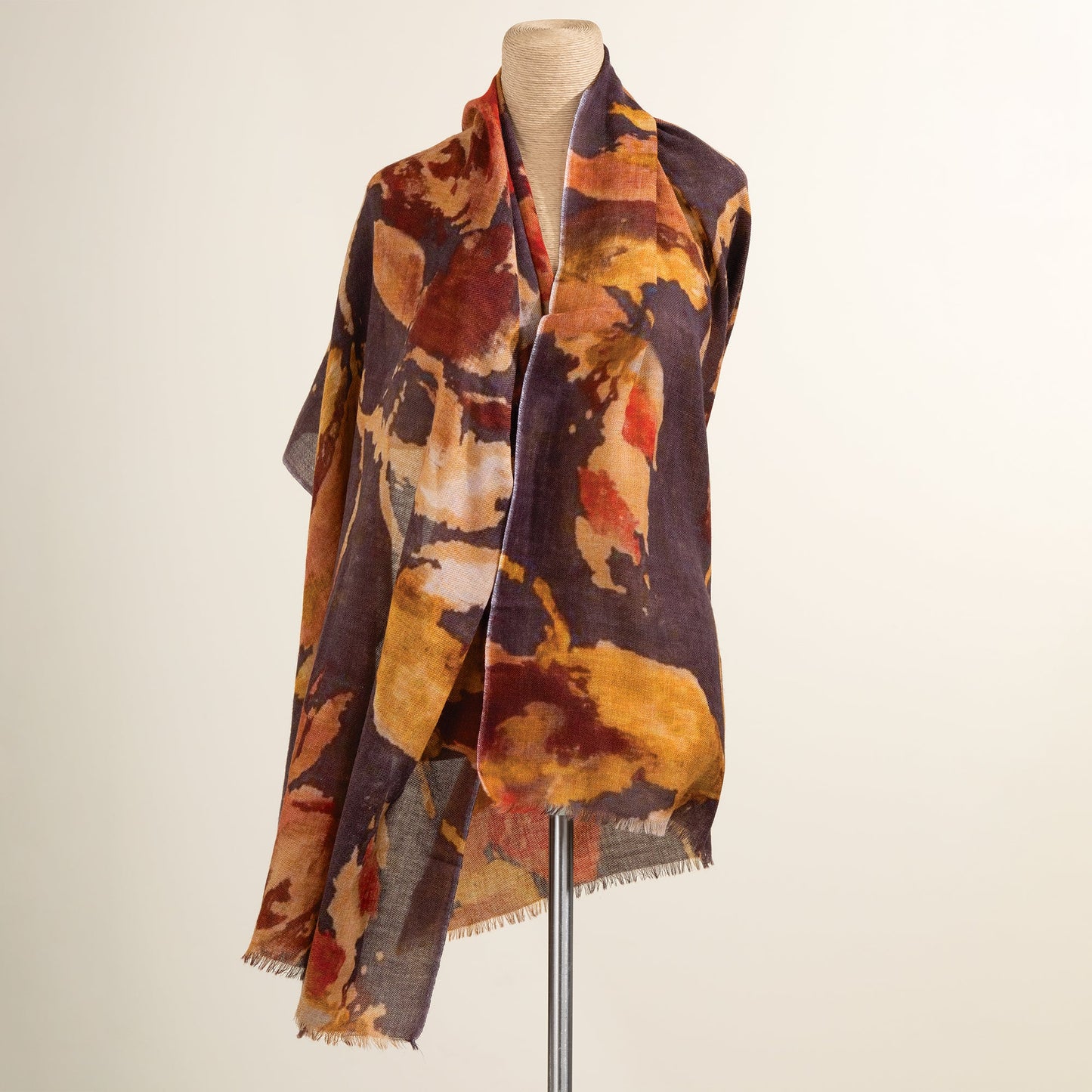 Draped in Florals Wool Shawl