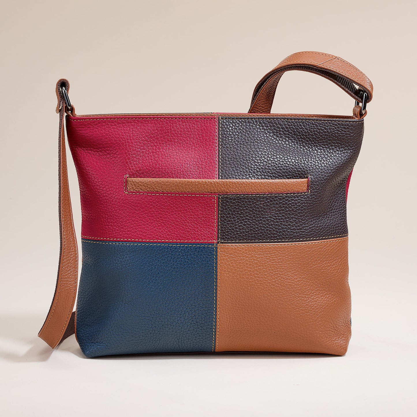 Colors Of Meenakshi Mixed Leather Crossbody Bag