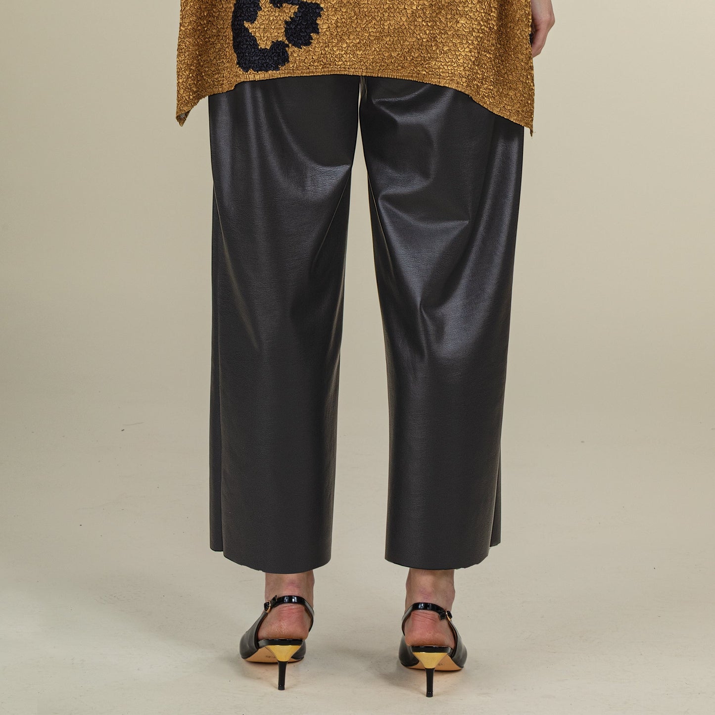 Faux Leather Wide Leg Pants