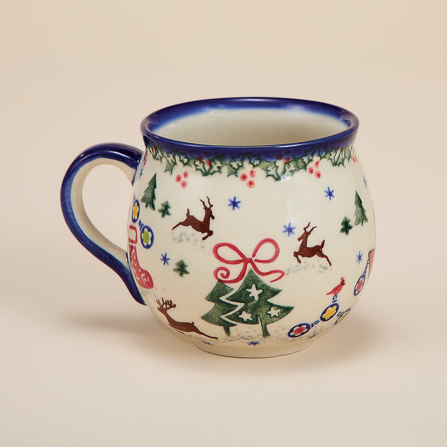 Polish Pottery Holly Jolly Bubble Mug, 11oz. (Preorder)
