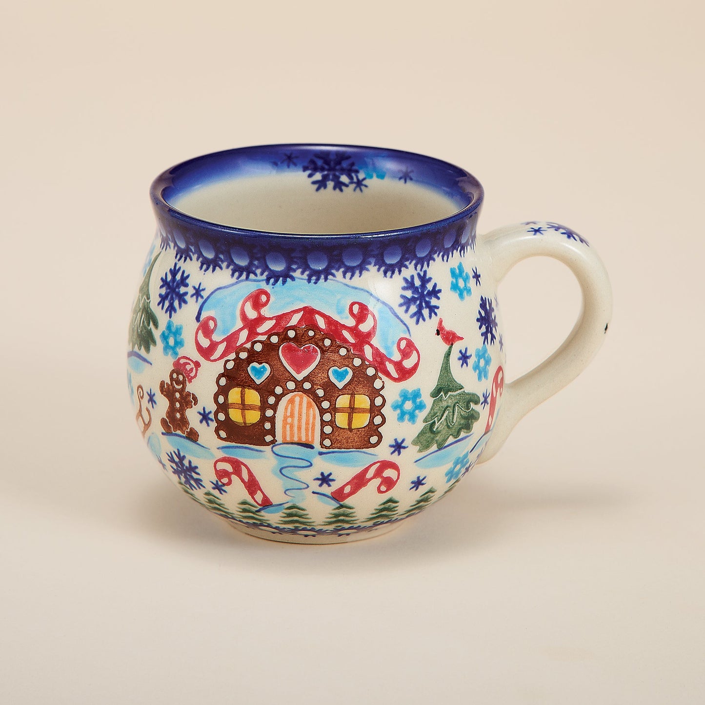 Polish Pottery Gingerbread Village Bubble Mug, 11oz. (Preorder)