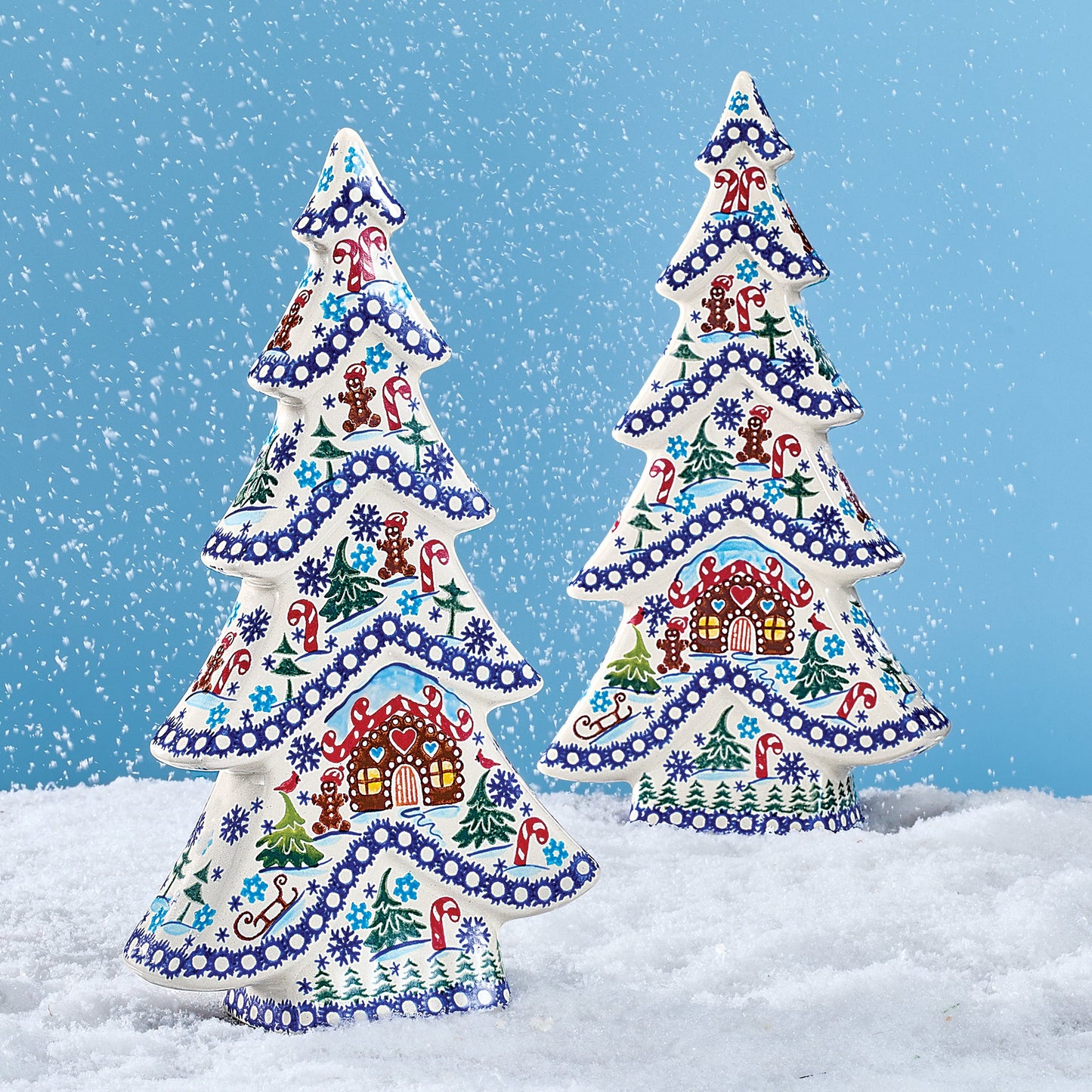 Polish Pottery Gingerbread Village Tree Sculpture (Preorder)