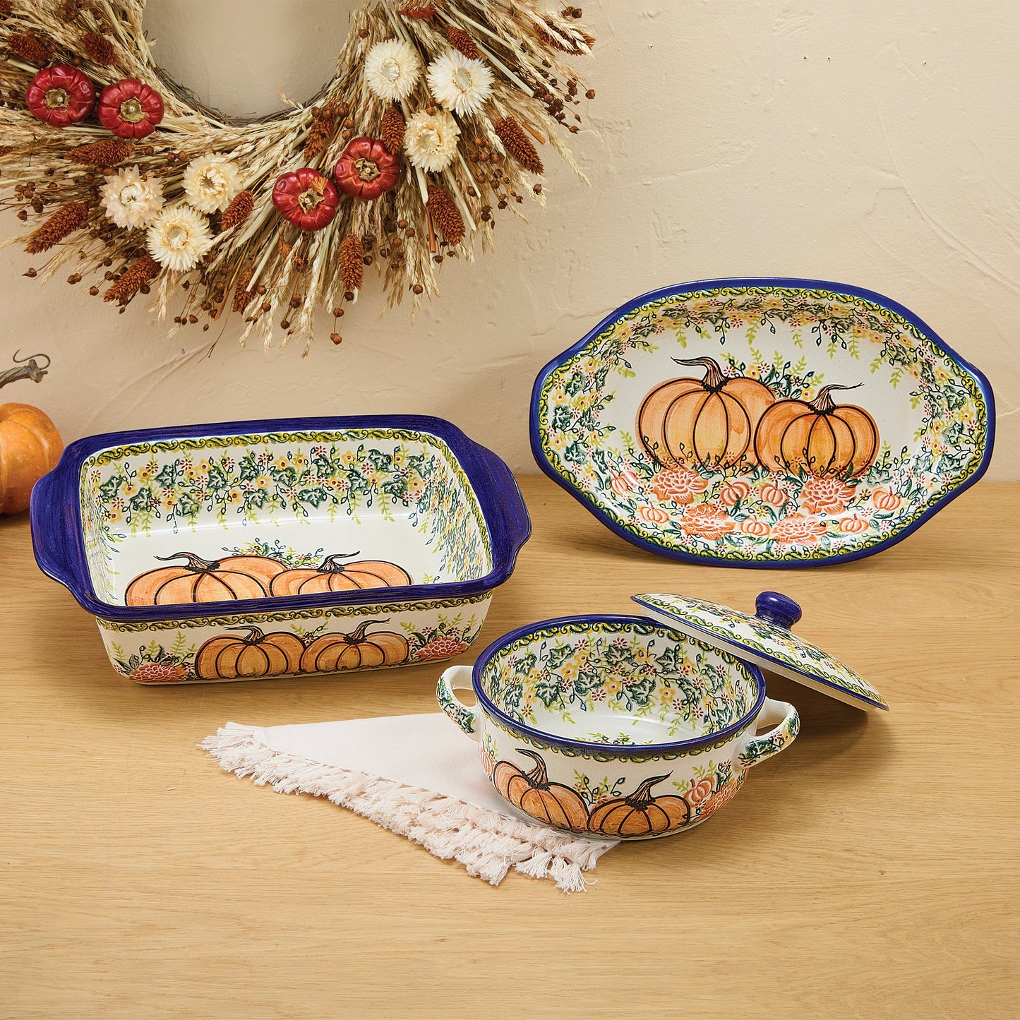 Polish Pottery Harvest Patch Platter