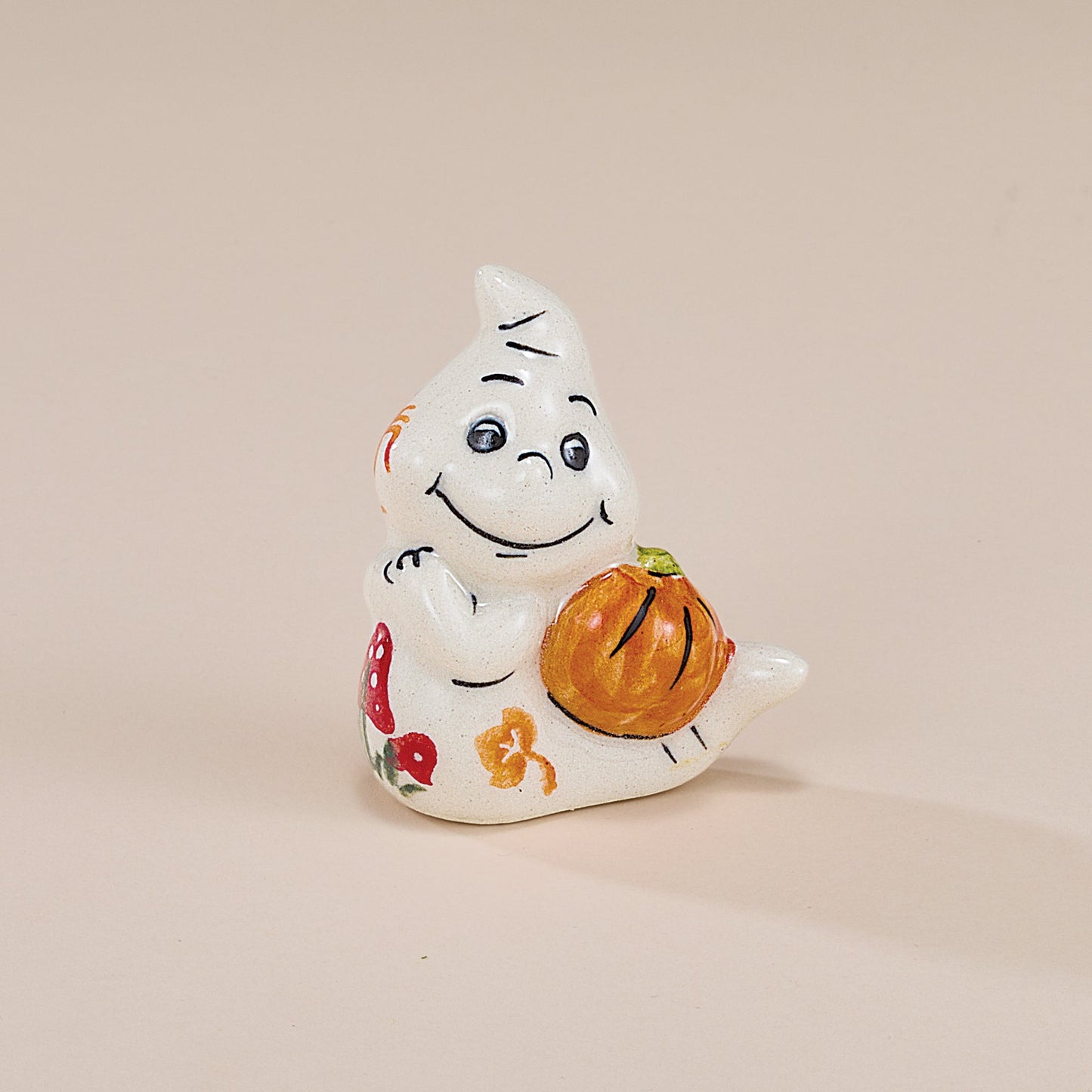 Polish Pottery Enchanting Pumpkins Small Ghost Figurine