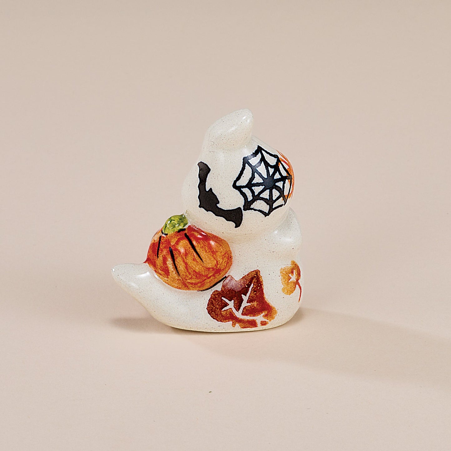 Polish Pottery Enchanting Pumpkins Small Ghost Figurine