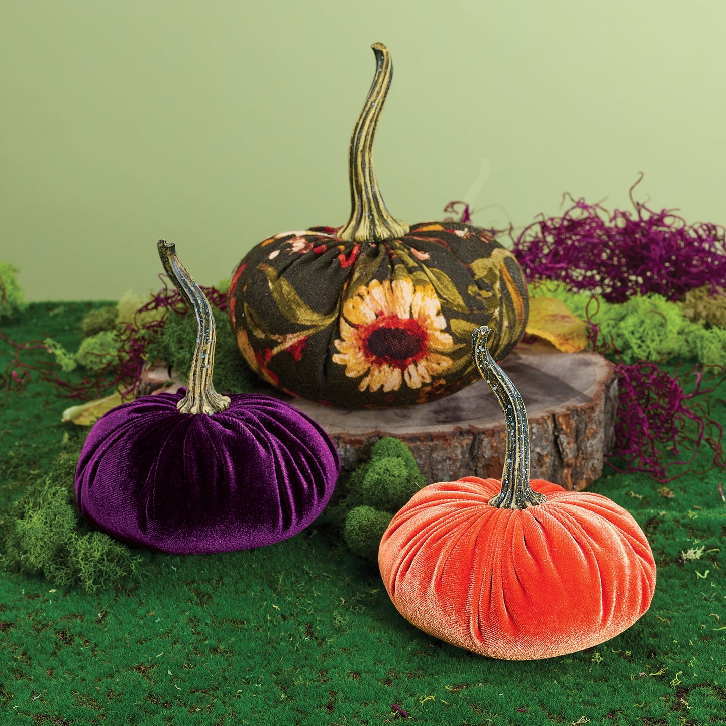 Floral Knit Pumpkin