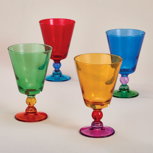 Rainbow-Hued Glasses Set of 4