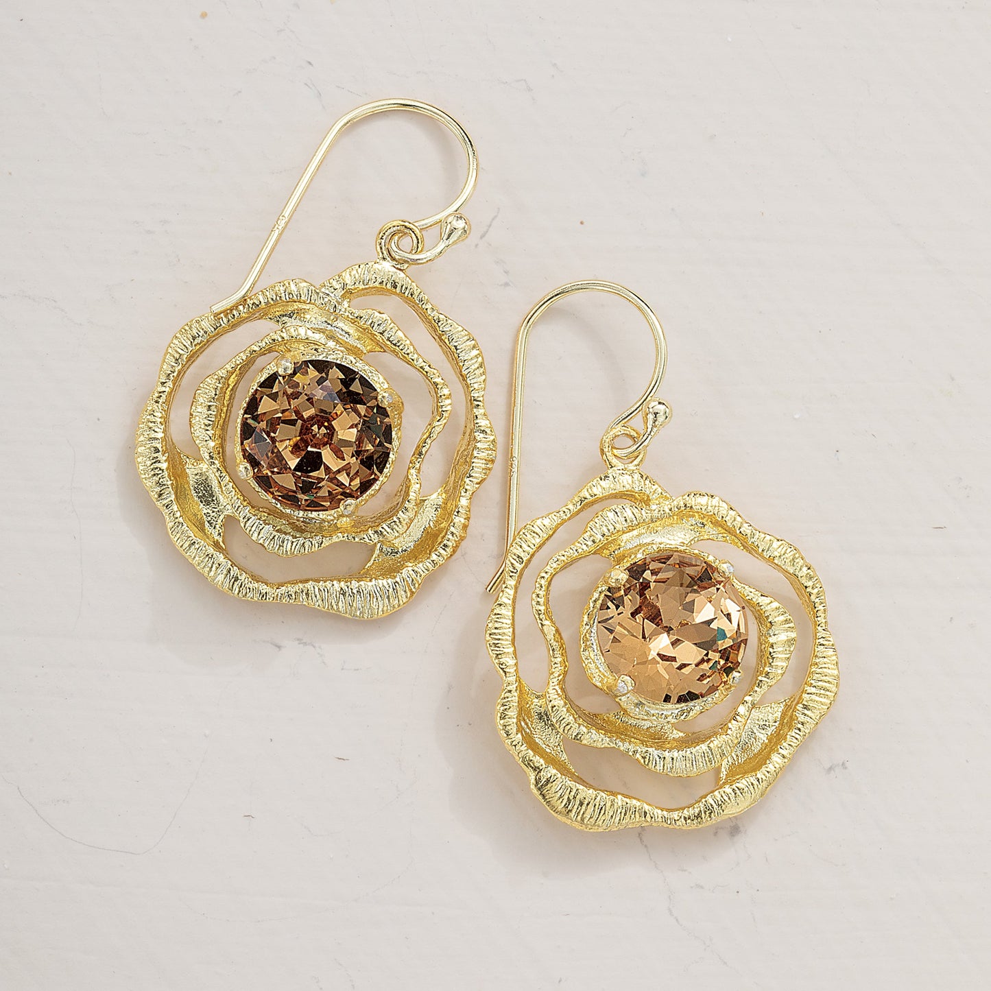 Golden Crystal Earrings
