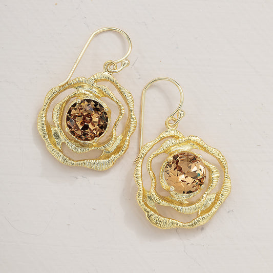 Golden Crystal Earrings