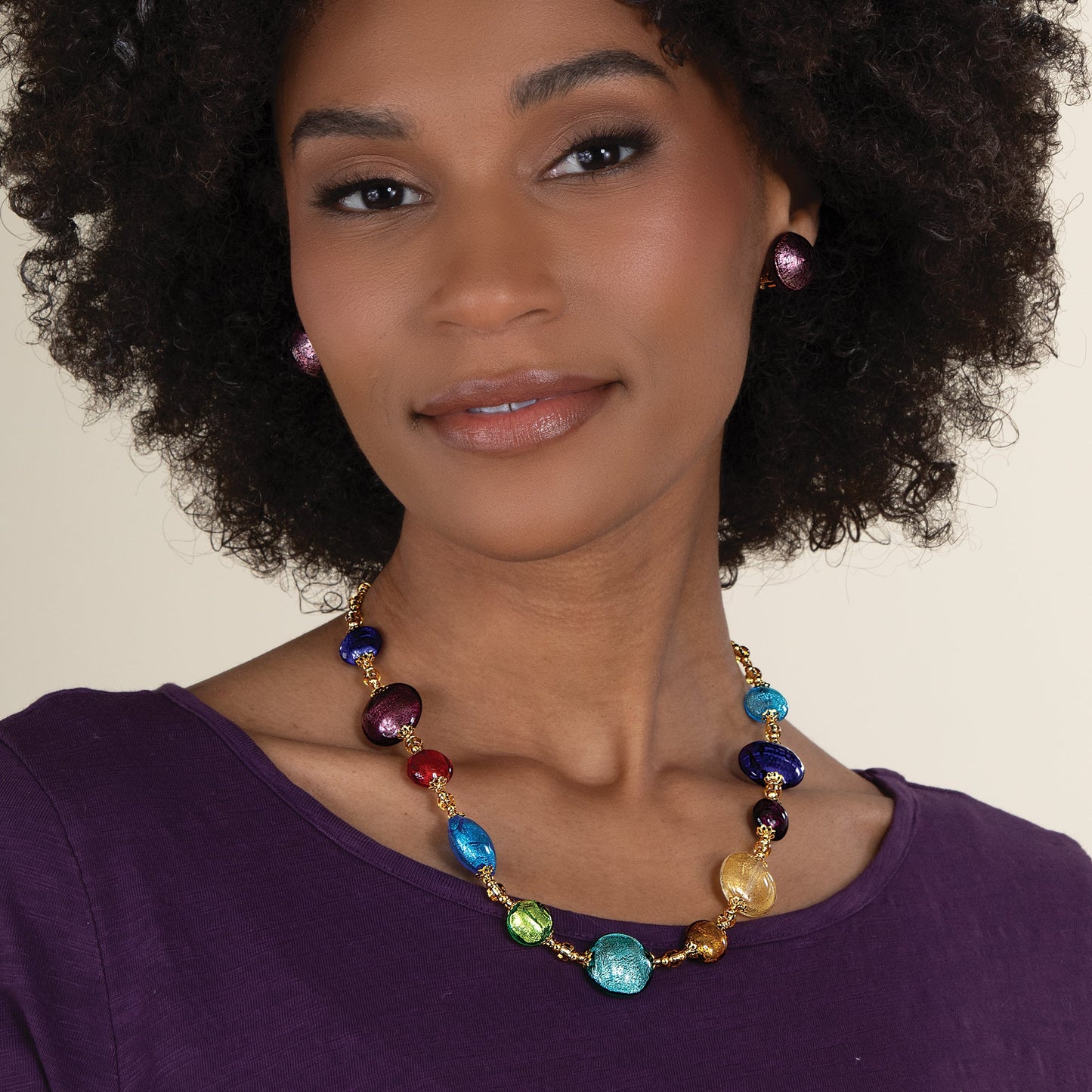 Murano Glass Monete Necklace
