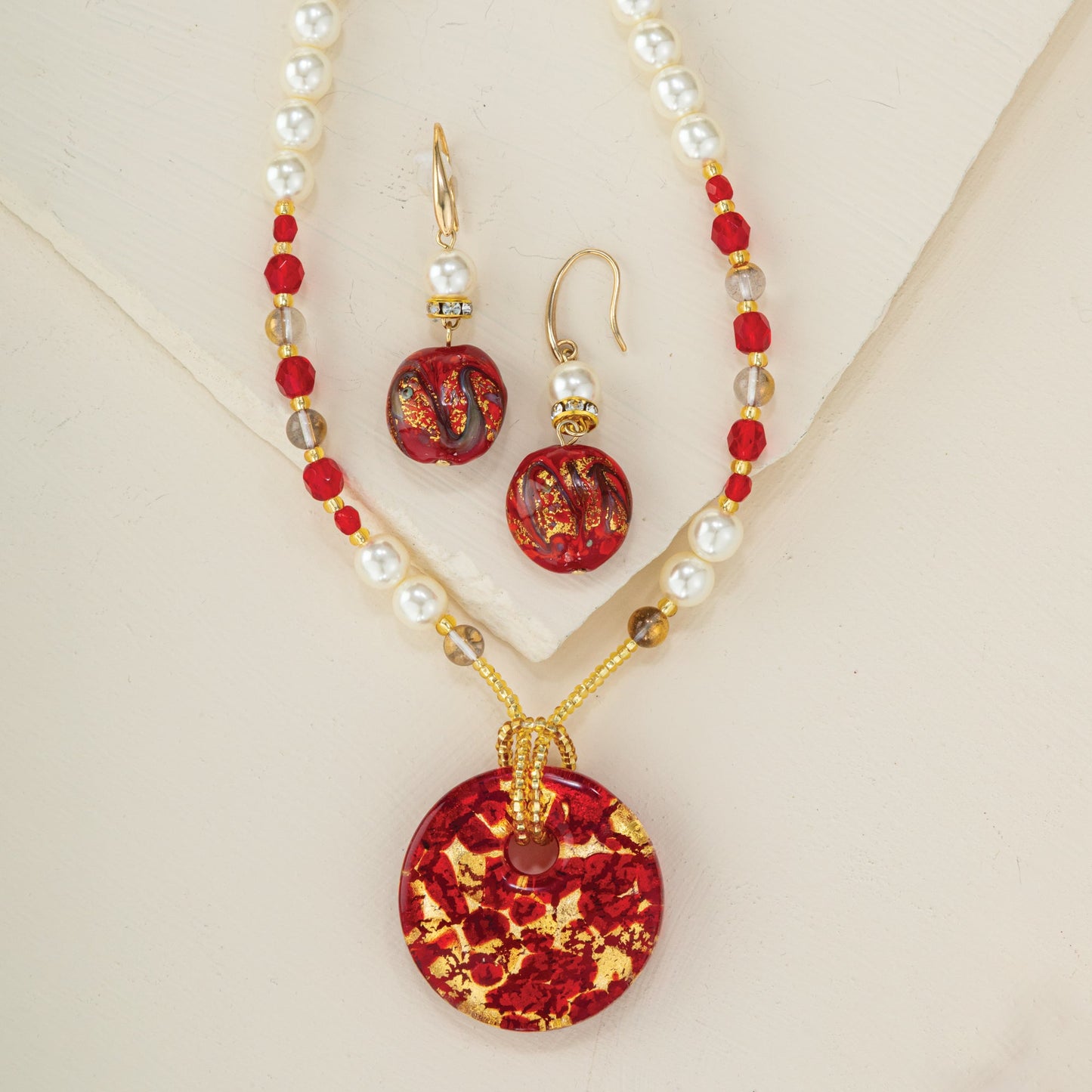 Murano Glass Luccichio Rubino Pendant Necklace