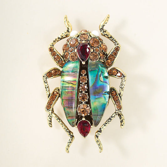 Bejeweled Beetle Brooch
