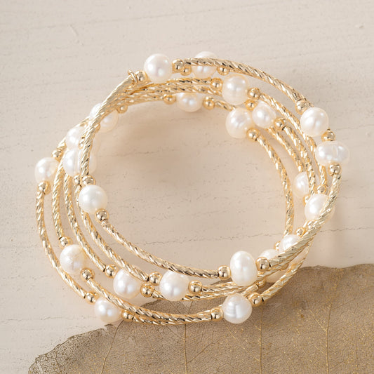 Freshwater Fancy Coil Pearl Bracelet (Preorder)