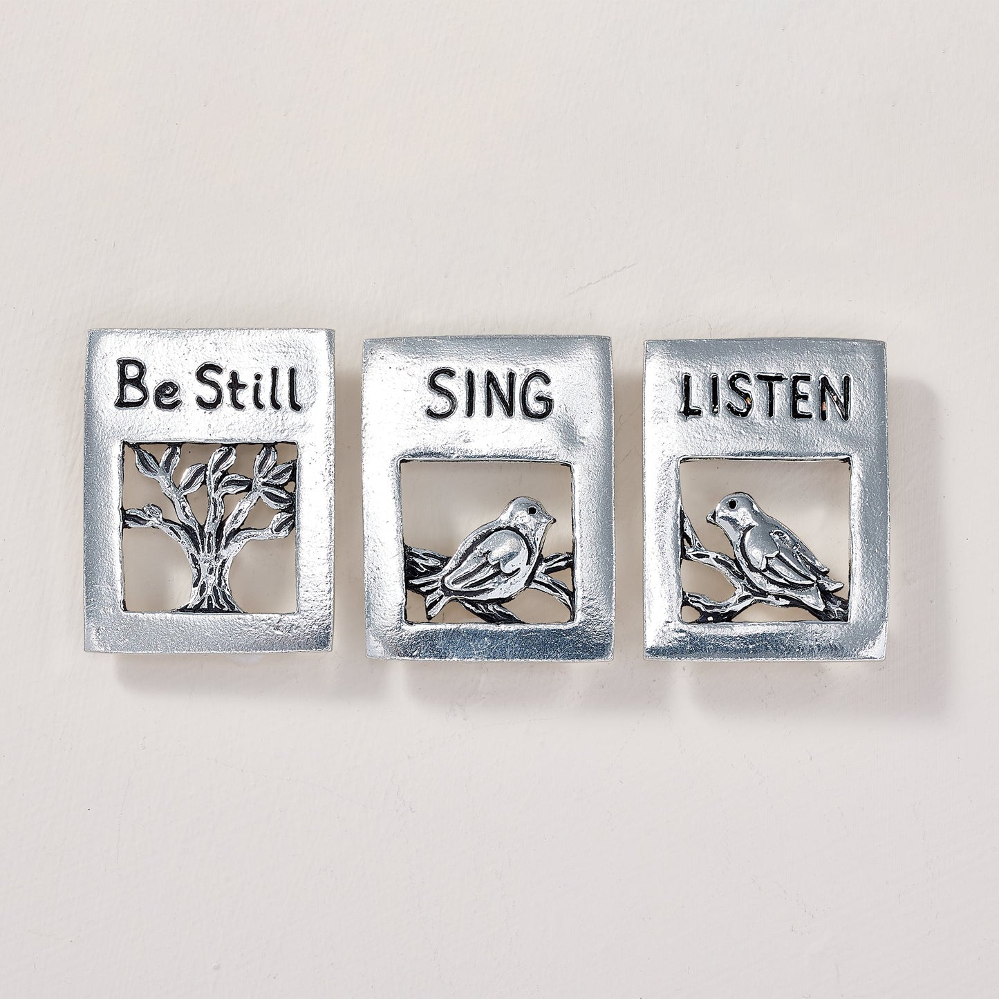 Pewter Bird Magnet Set