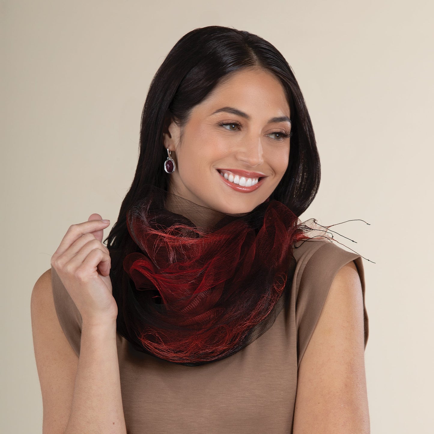 Ruby Angel Hair Silk Scarf