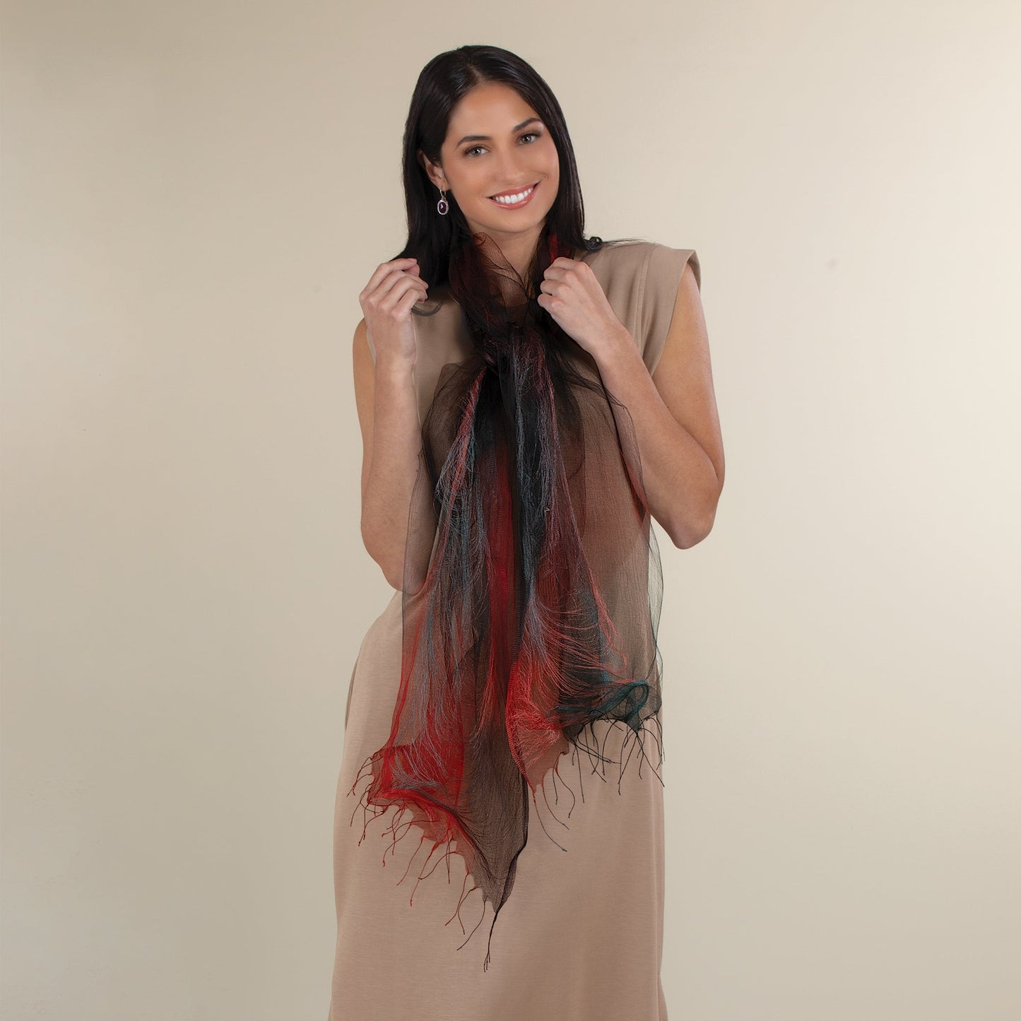Ruby Angel Hair Silk Scarf