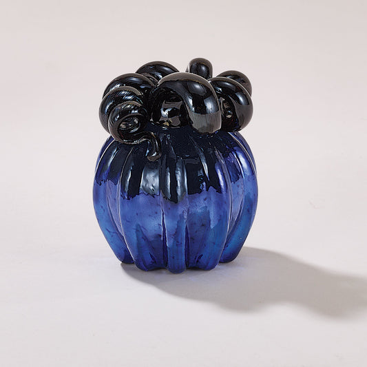 Hand-Blown Glass Petite Deep Midnight Pumpkin