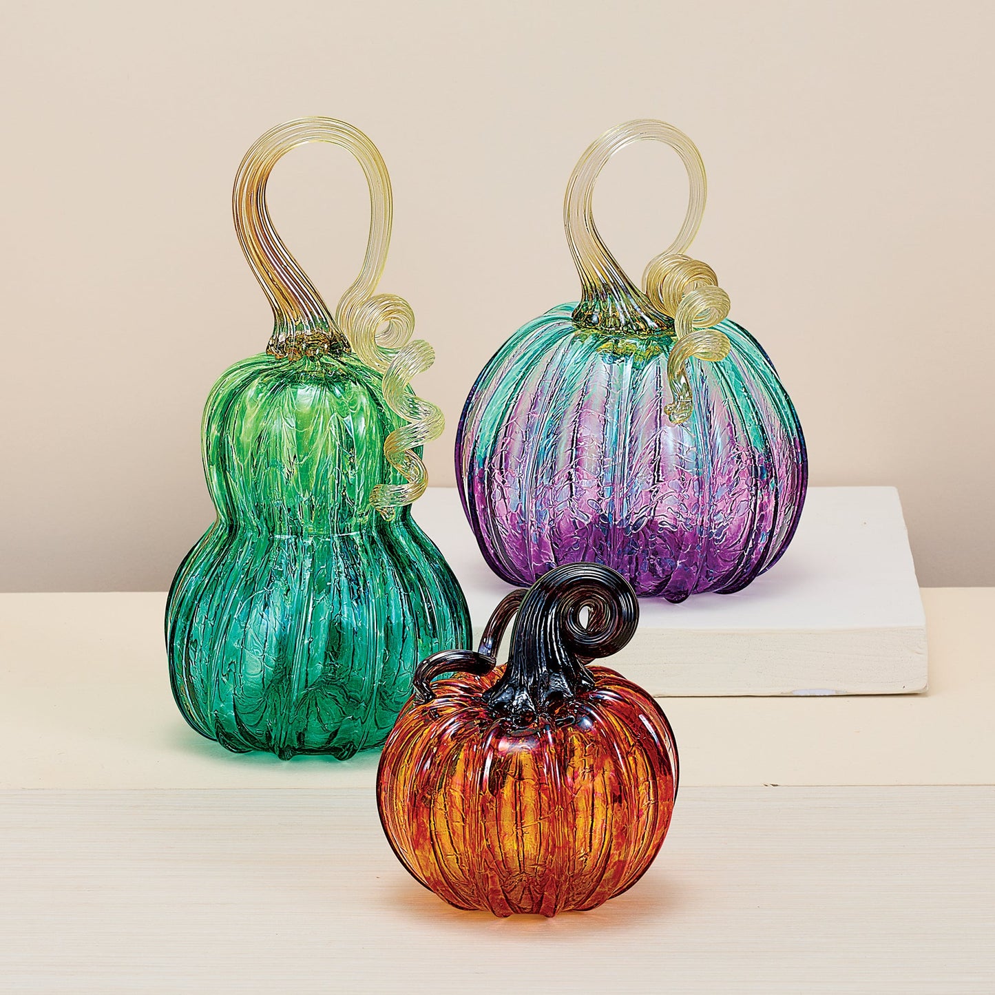 Hand-Blown Glass Emerald Gourd