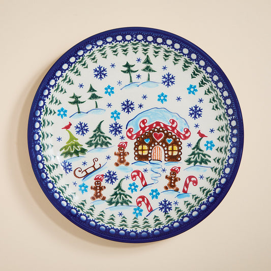 Polish Pottery Gingerbread Village Small Plate (Preorder)