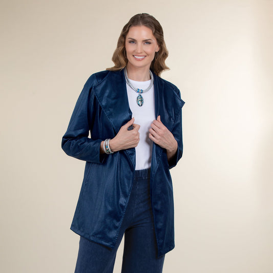 Faux Leather Kick Back Jacket