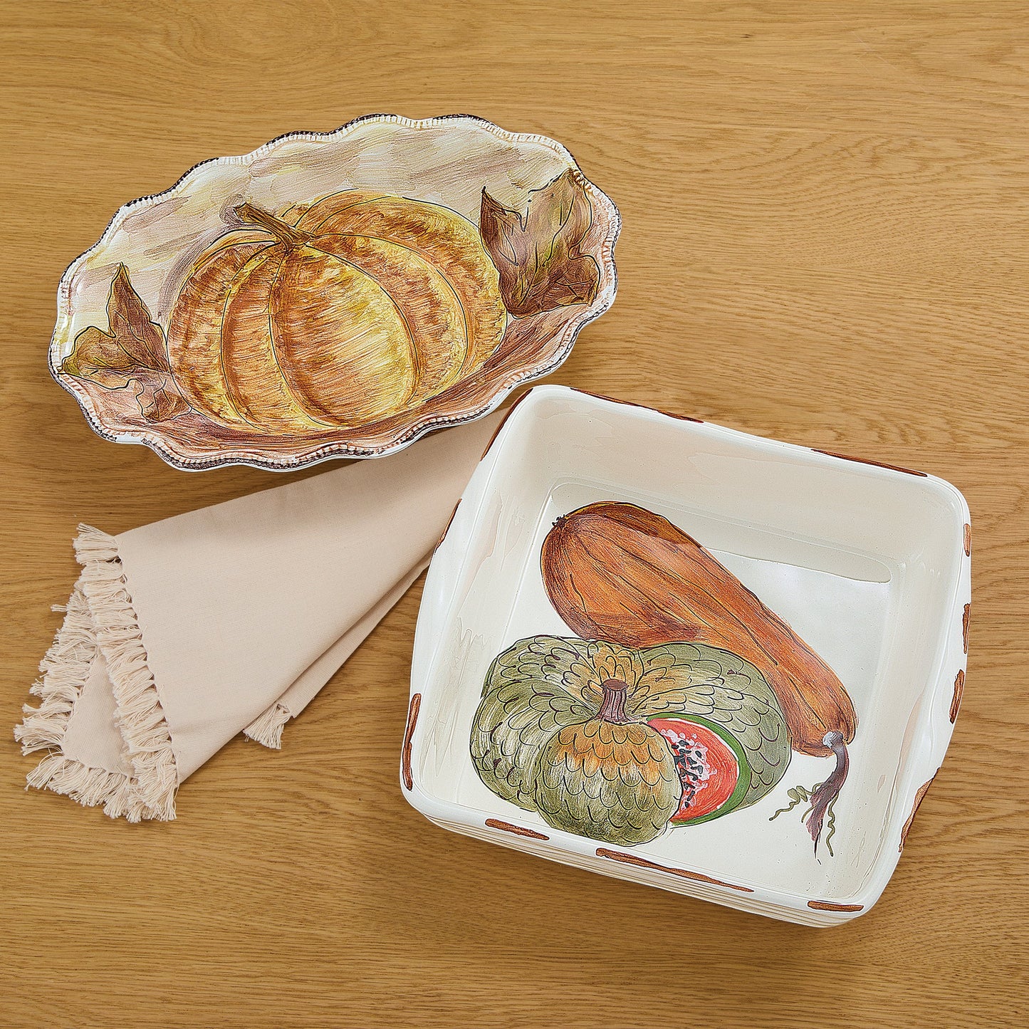 Garden Harvest Ceramic Pumpkin Platter