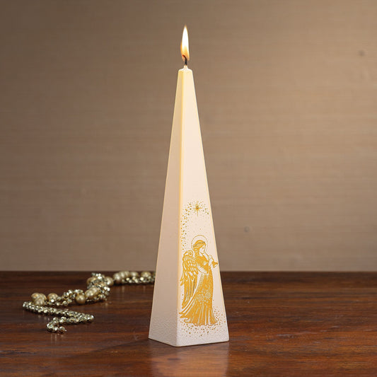 Hand-Painted Golden Angel Candle (Preorder)