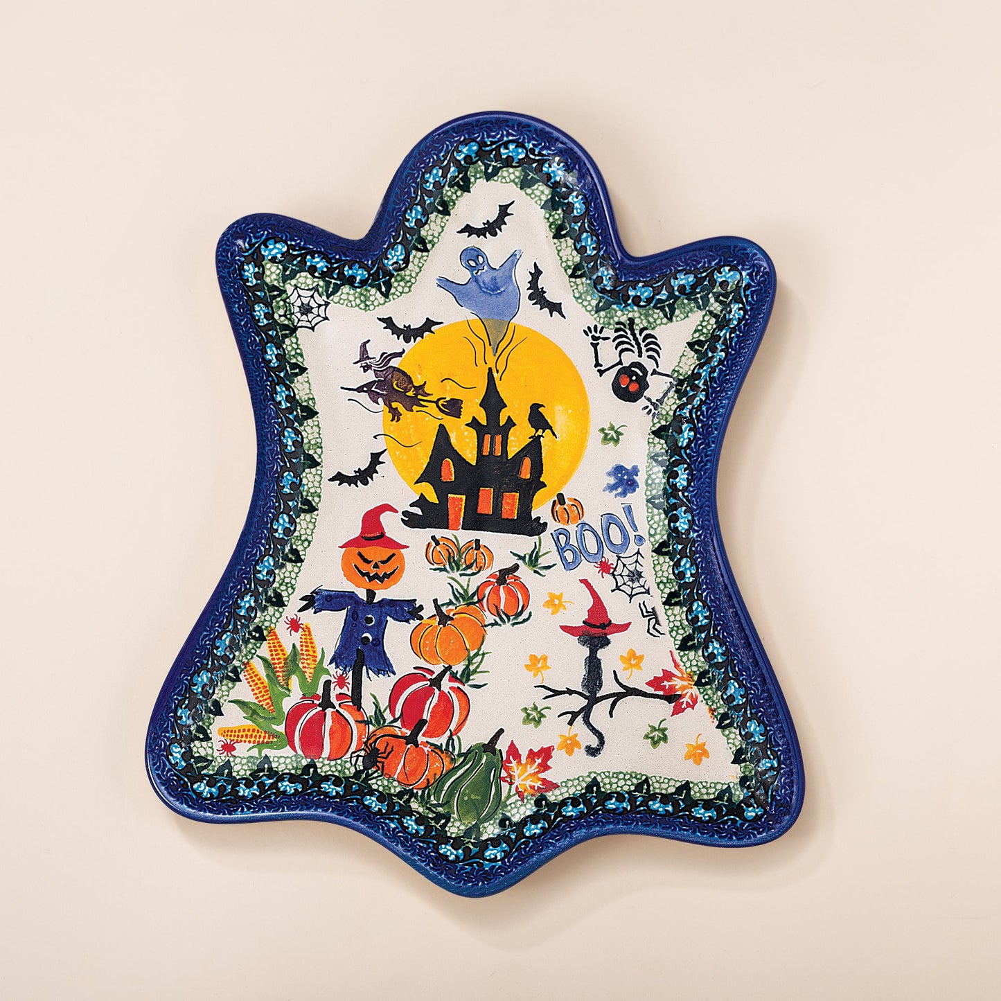 Polish Pottery Magic Moonlight Ghost Platter (Preorder)