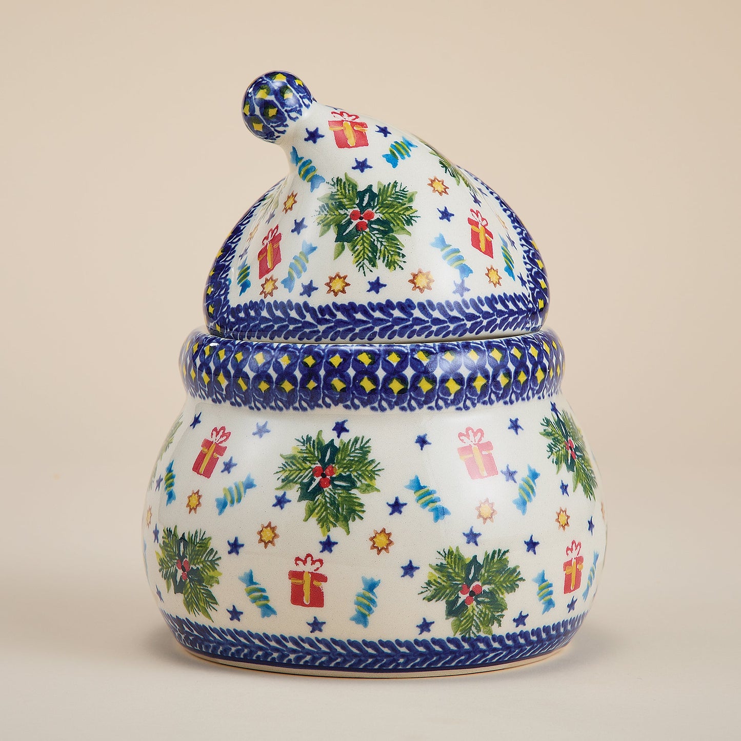 Polish Pottery Holiday Treats Snowman Cookie Jar (Preorder)