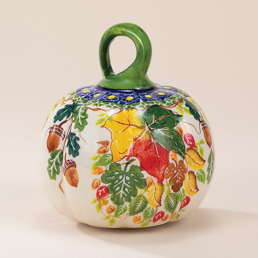 Polish Pottery Autumn Leaves Mini Pumpkin (Preorder)