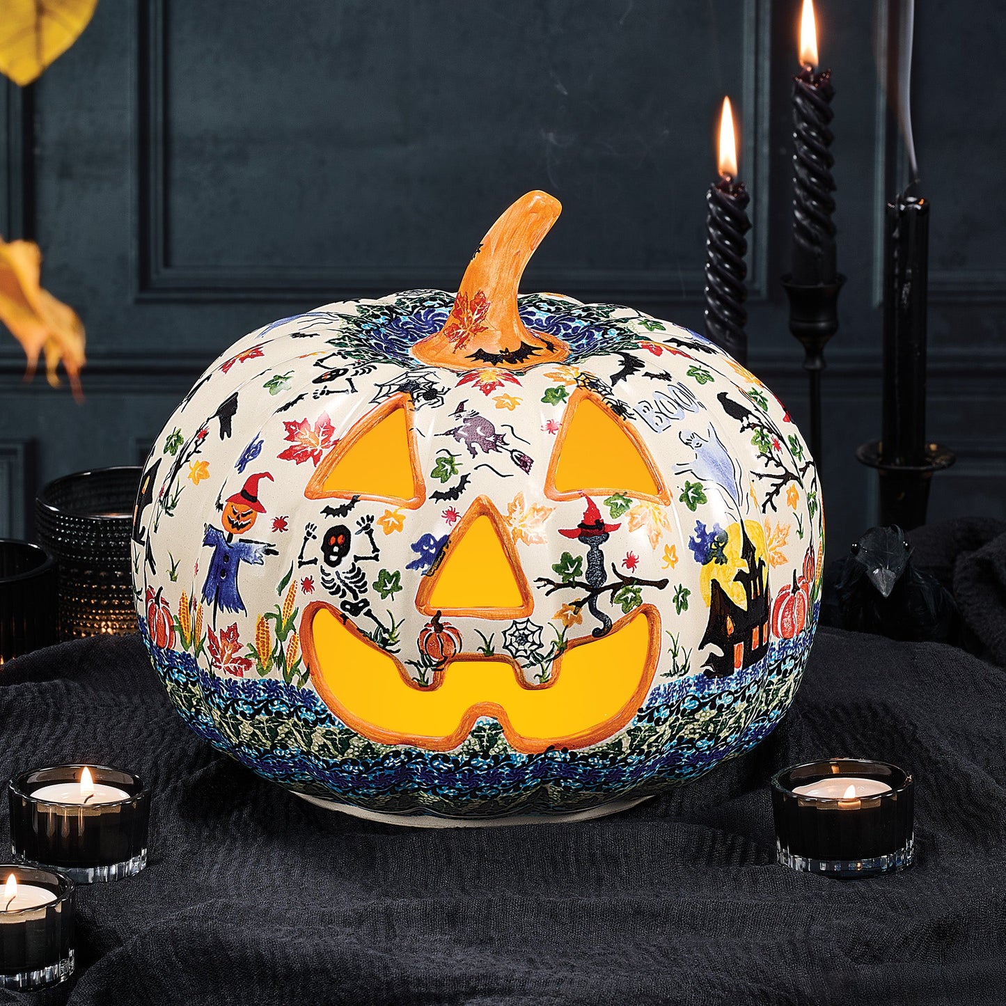 Polish Pottery Magic Moonlight Jack O' Lantern (Preorder)