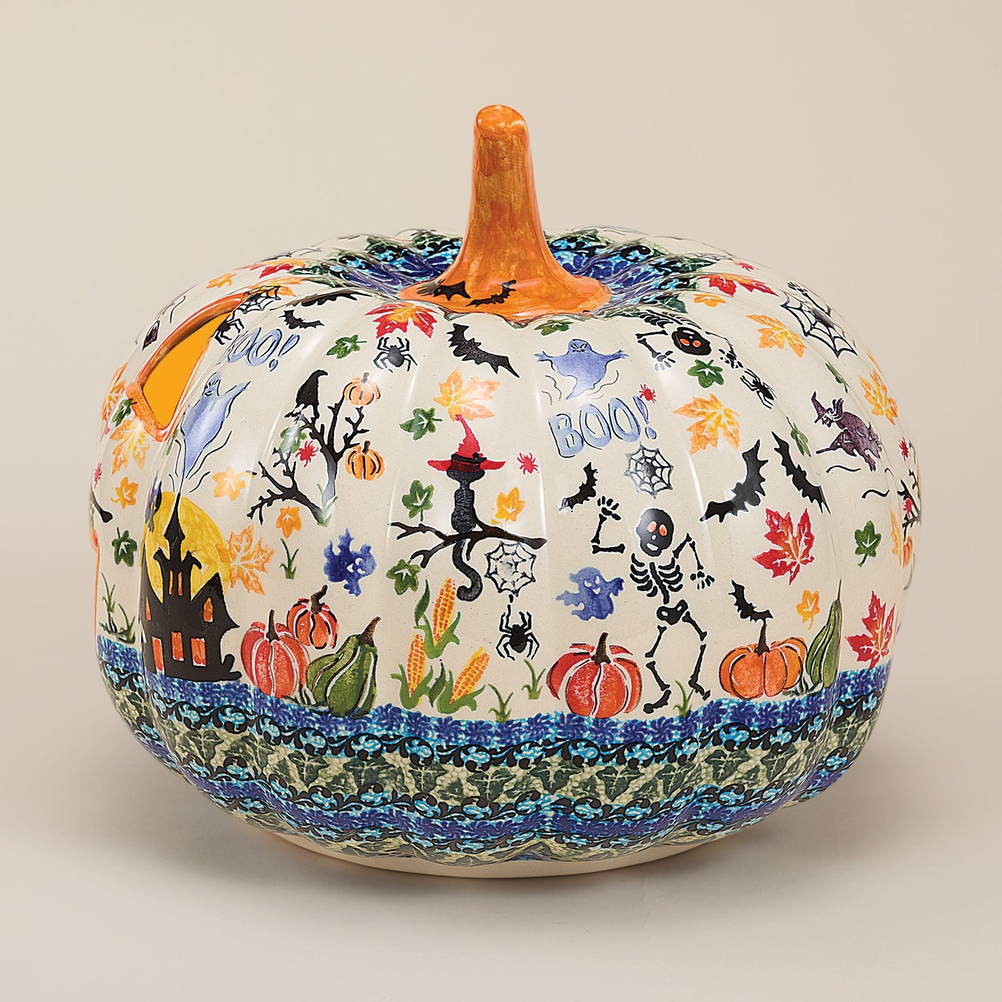 Polish Pottery Magic Moonlight Jack O' Lantern (Preorder)