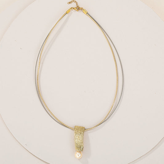 Oceans Apart White Glass Pearl Necklace