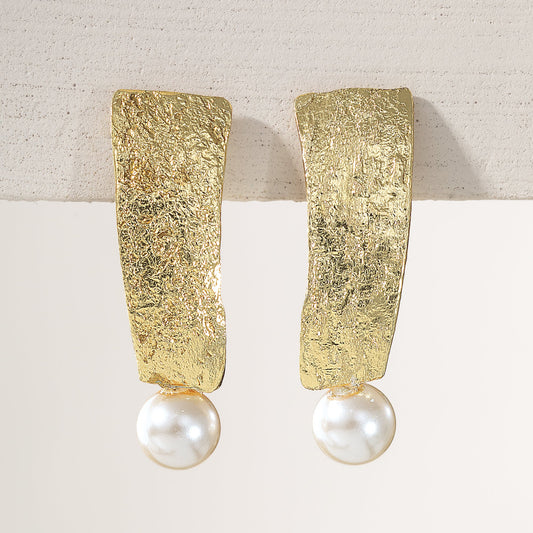 Oceans Apart White Glass Pearl Earrings