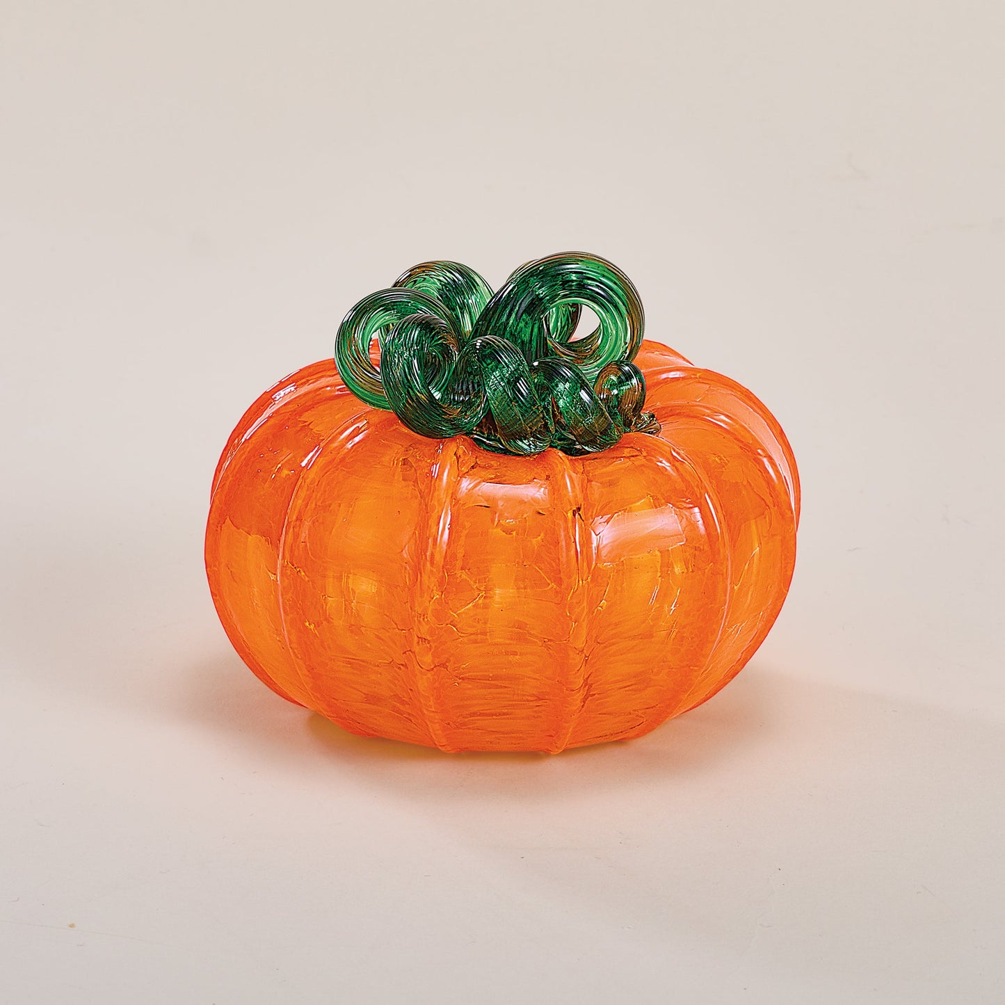 Hand-Blown Glass Orange Chill Pumpkin
