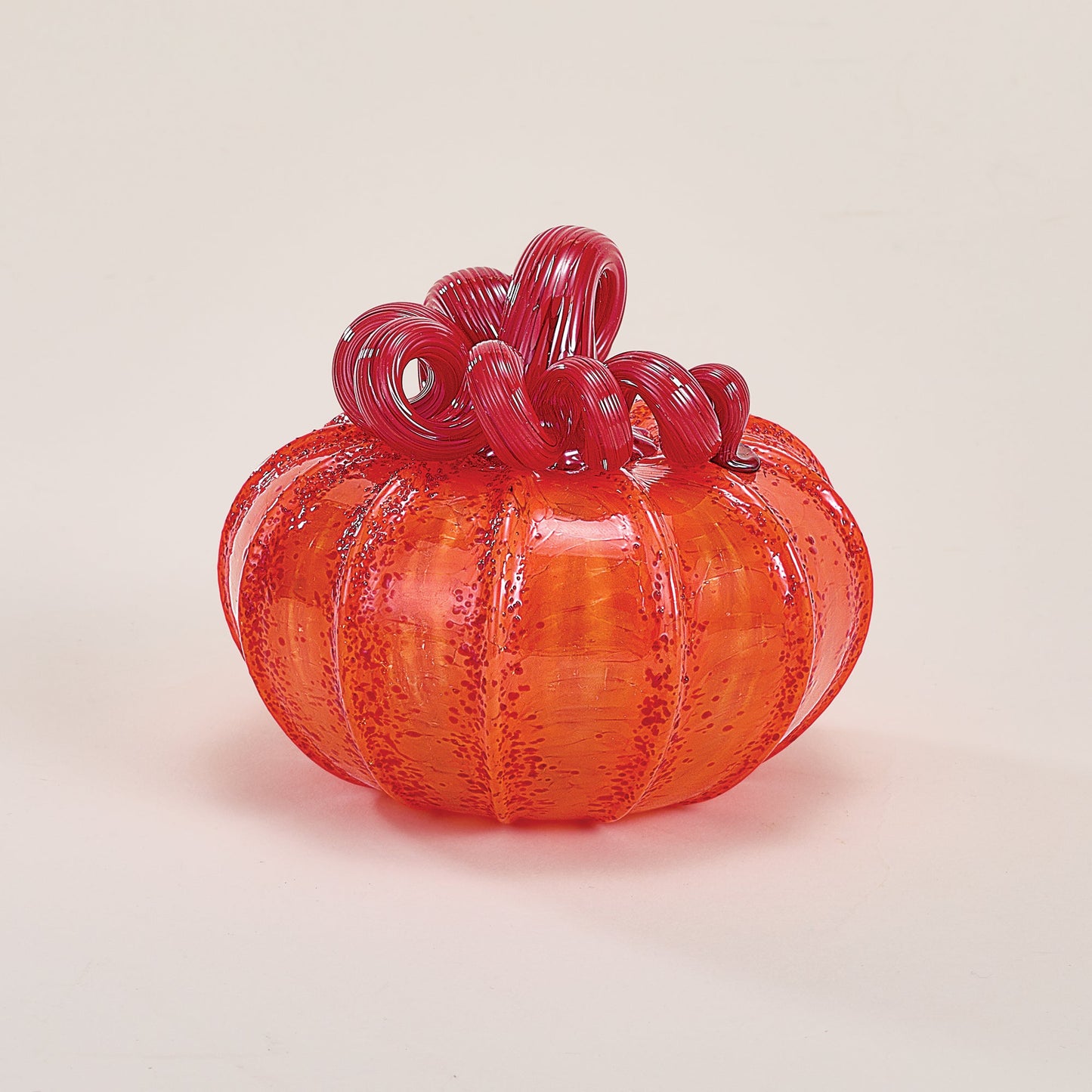 Hand-Blown Glass Cinammon Orange Pumpkin
