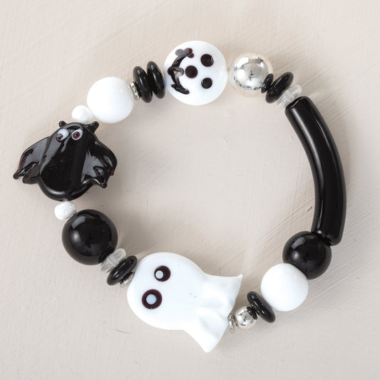 Murano Glass Ghost & Bat Bracelet