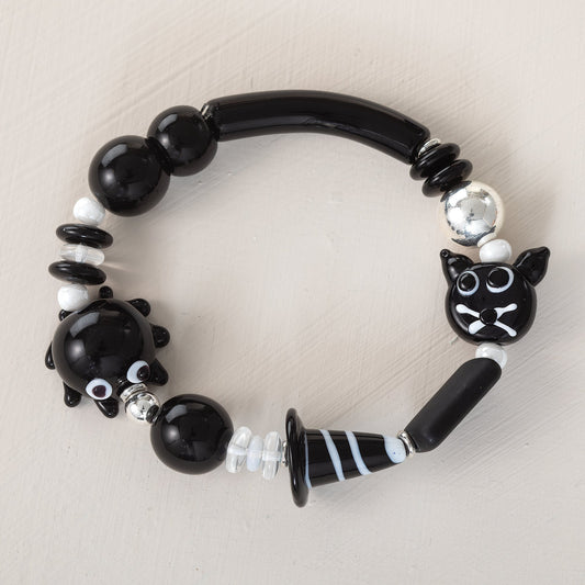 Murano Glass Witch Hat & Spiders Bracelet