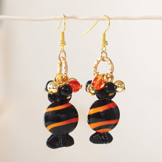 Murano Glass Striped Candy Earrings