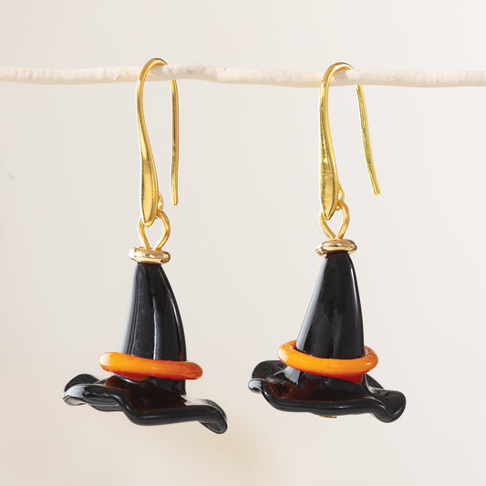 Murano Glass Witch Hat Earrings