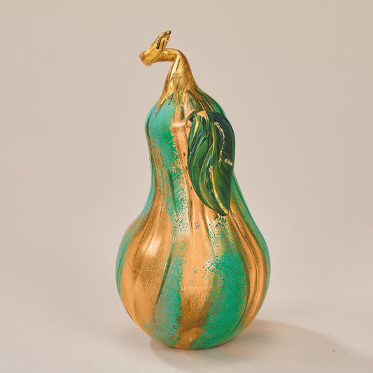 Orange & Green Glass Lago Di Como Gourd