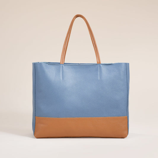 Favignana Two-Toned Italian Leather Tote