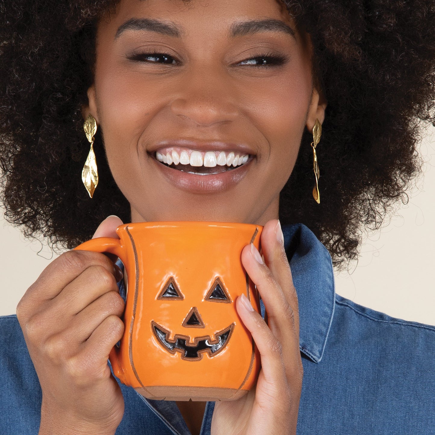 Orange Jack O' Lantern Mug, 14oz.