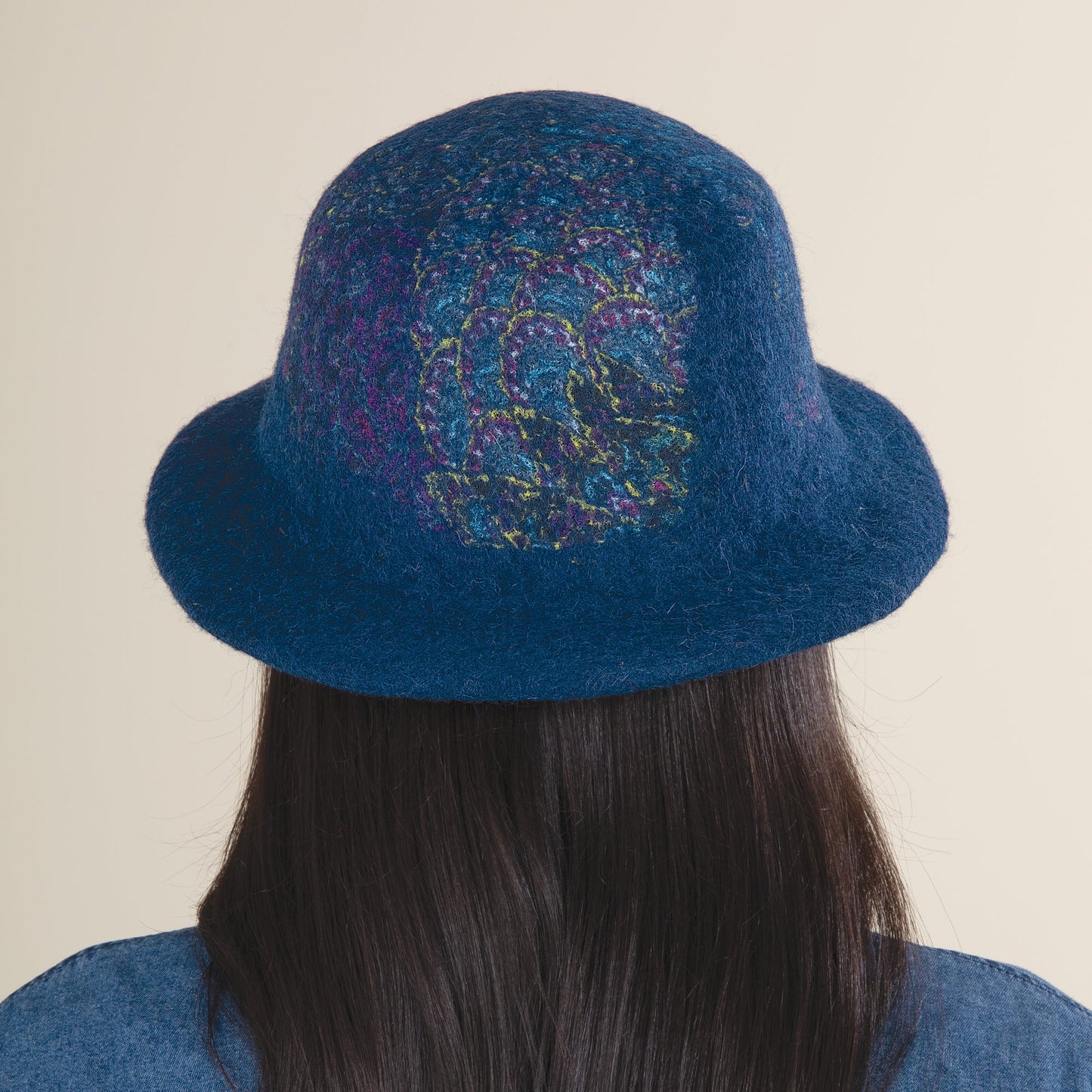 Patricia Peacock Design Teal Wool Hat