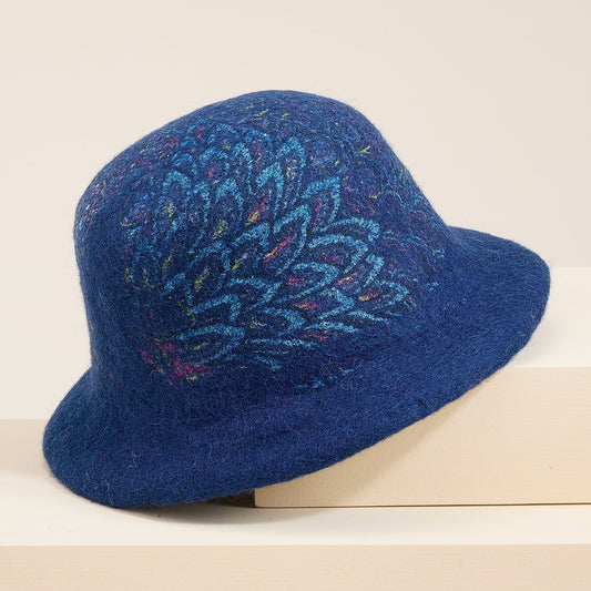 Patricia Peacock Design Teal Wool Hat