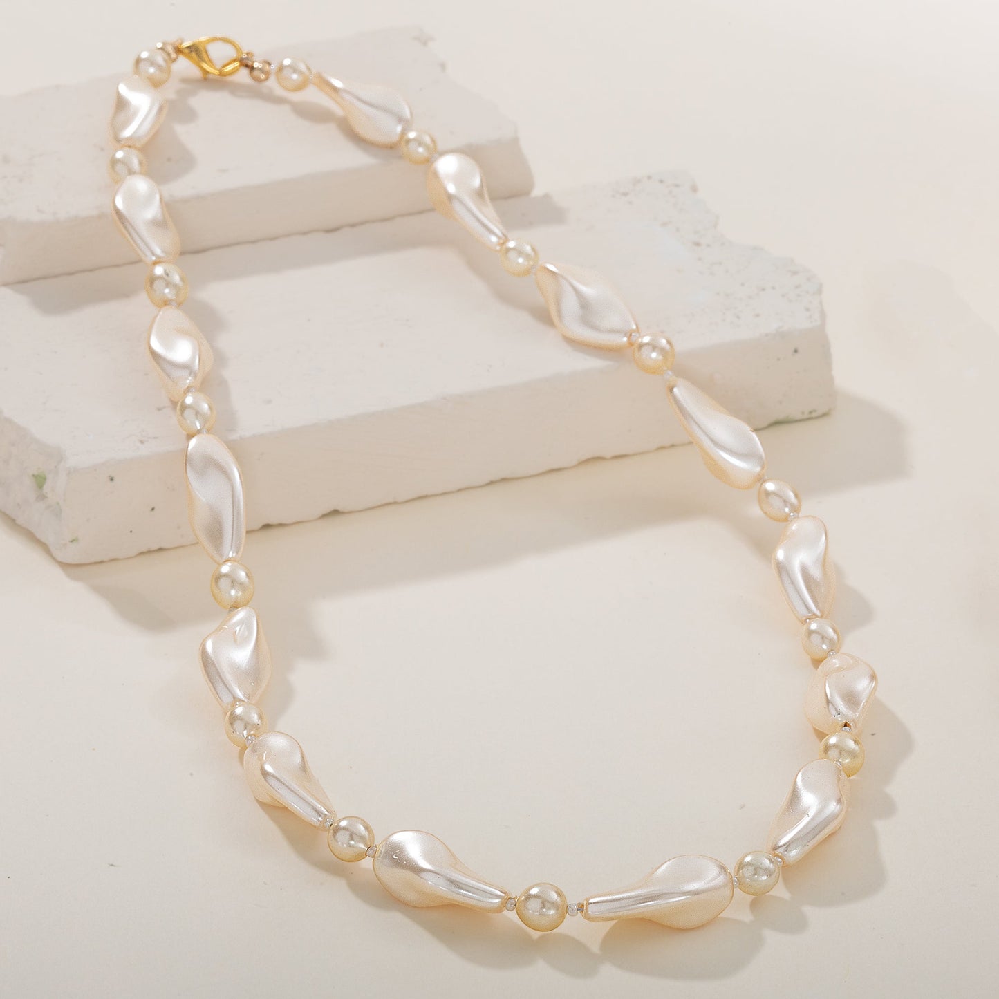 Murano Glass Mixed Champagne Pearls Necklace