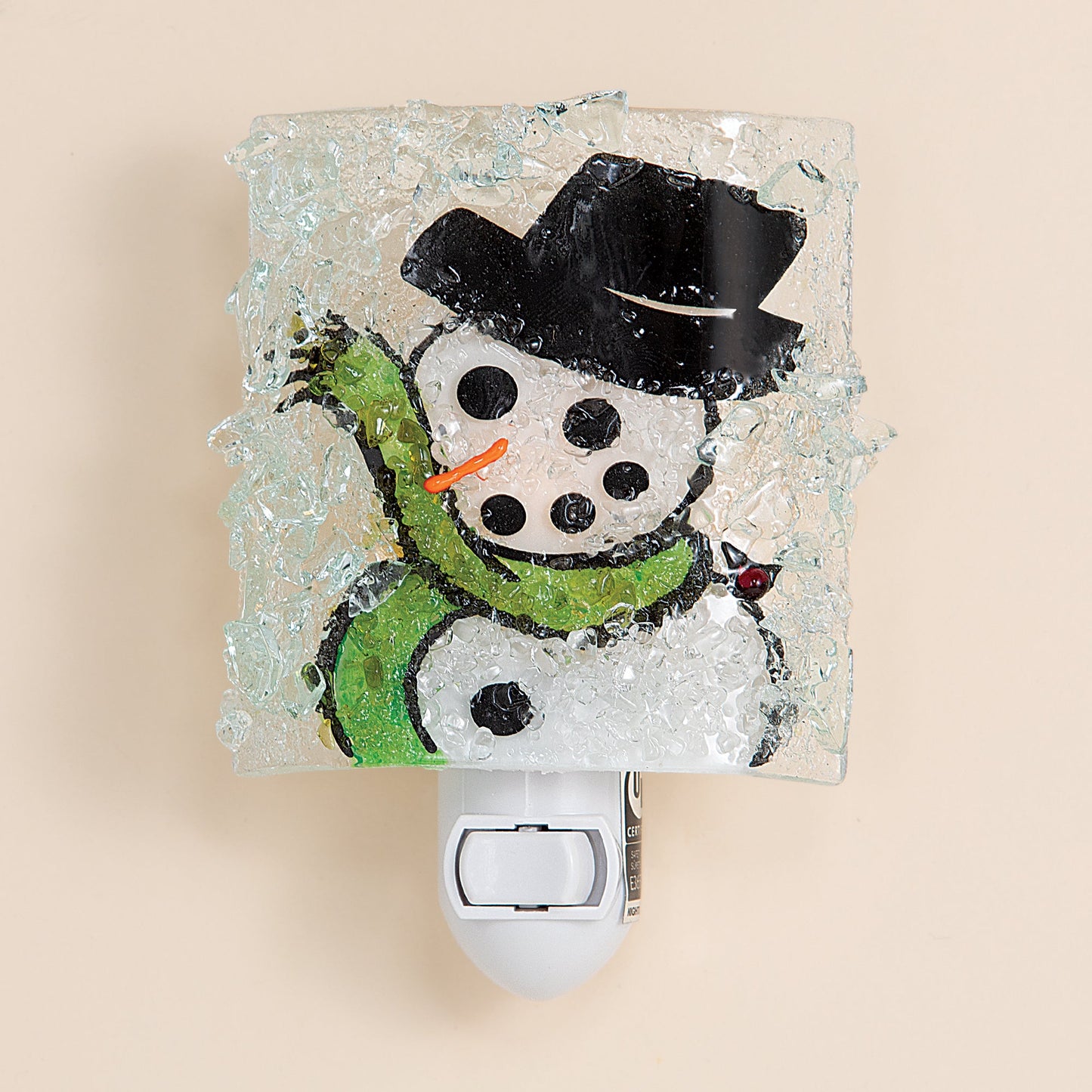 Recycled Glass Smiling Snowman Nightlight